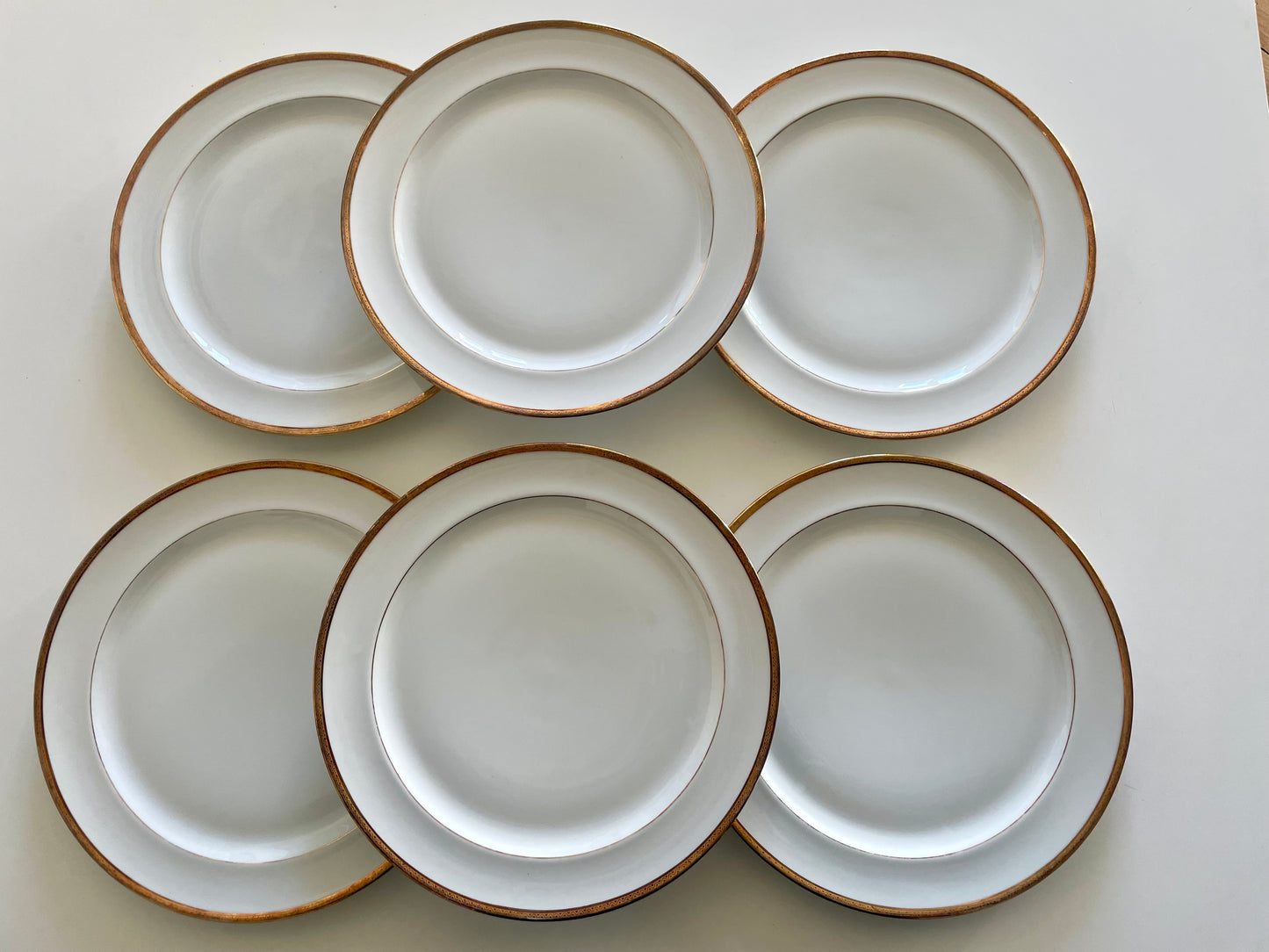 6 assiettes plates en porcelaine de Limoges Raynaud