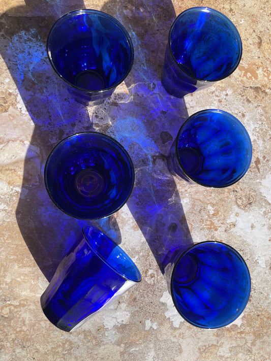 6 verres Duralex bleu saphir