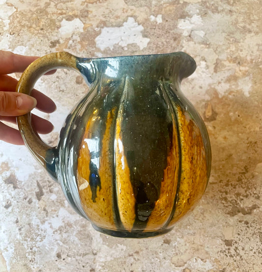 Vintage pumpkin pitcher from the Manufacture de Digoin