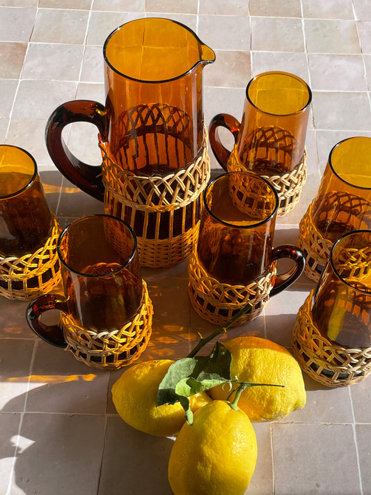 Lemonade set consisting of a carafe and 6 glasses