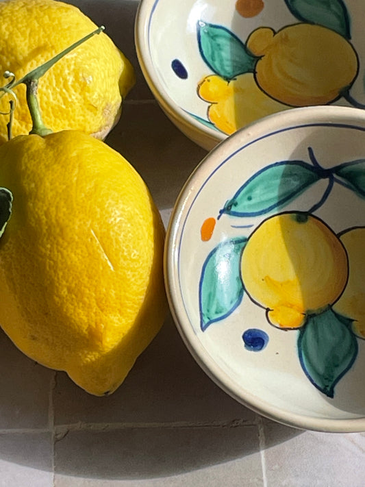 Two lemon pattern bowls