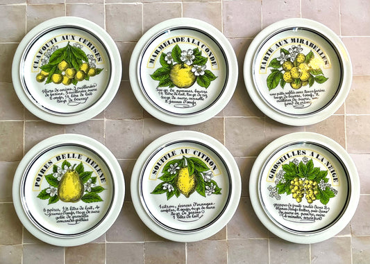 6 Auteuil porcelain dessert plates