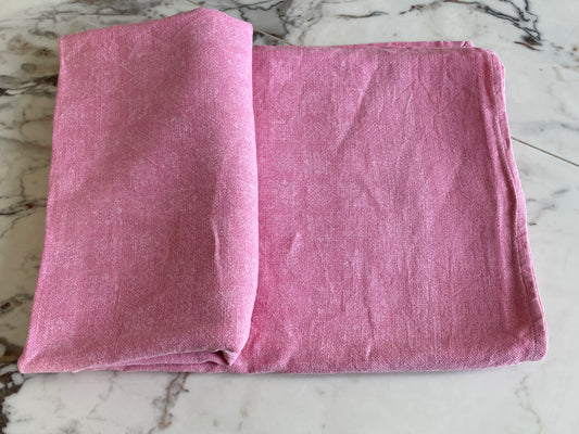 Rectangular pink linen tablecloth