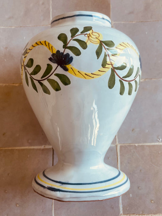 Small Portuguese handmade earthenware vase