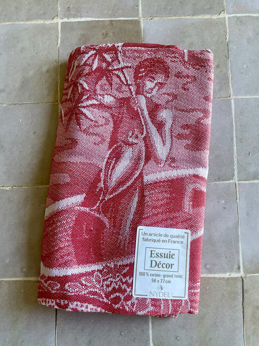 Nydel French tea towel with exotic fisherman motif